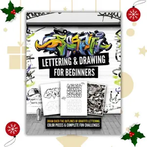 Children's Graffiti Lettering & Drawing Coloring Book for Beginners: Draw Over Lettering Outlines, Color Pieces & Complete Fun Drawing Challenges - Paperback, Drawing Challenge