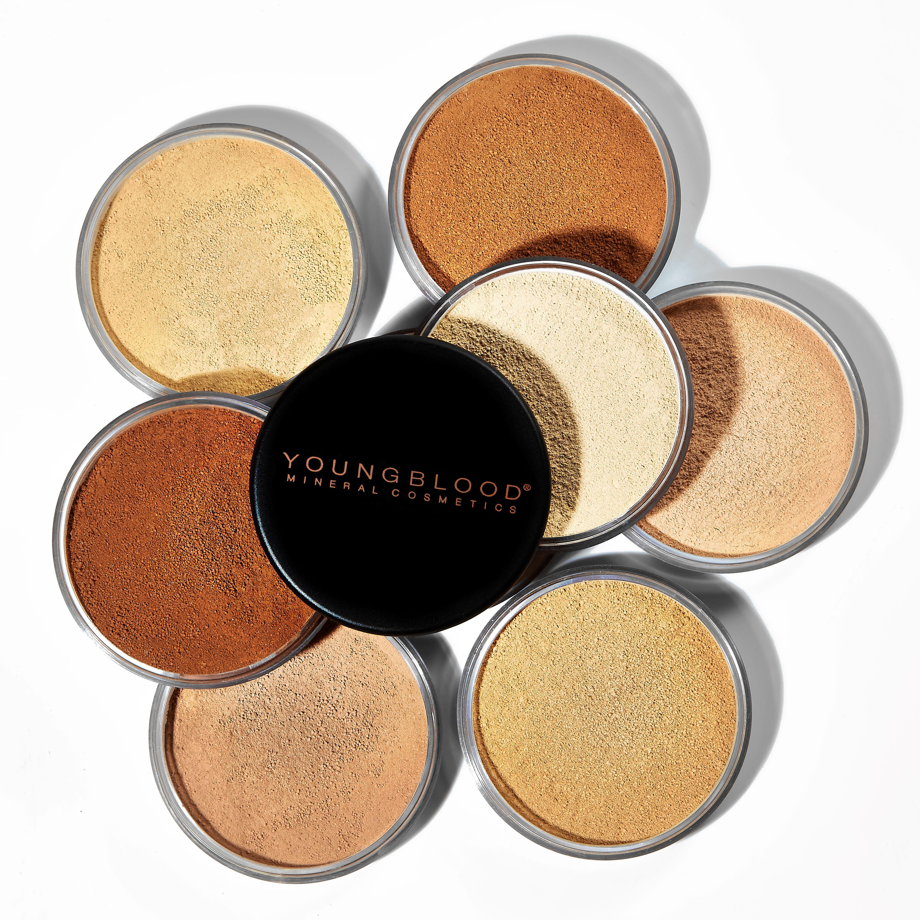 Youngblood Natural Loose Mineral Foundation | Buildable Formula for Sheer to Full Coverage with Natural Luminous Finish | Lightweight, Breathable, Oil-Control Powder that Won’t Clog Pores & Help Heal Acne | Clean Luxury, Vegan & Cruelty Free