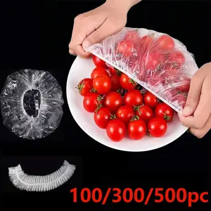 100/300/500pc Disposable Transparent Food Storage Bags, Reusable Kitchen Organizer Pouches, Durable Plastic Container Liners for Organizing Essentials