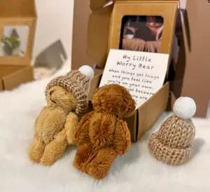 FuRise Little Bear in Box – Mini Plush Bear with Inspirational Card, Cute Pocket Gift for Christmas, Valentine’s Day & Mother’s Day