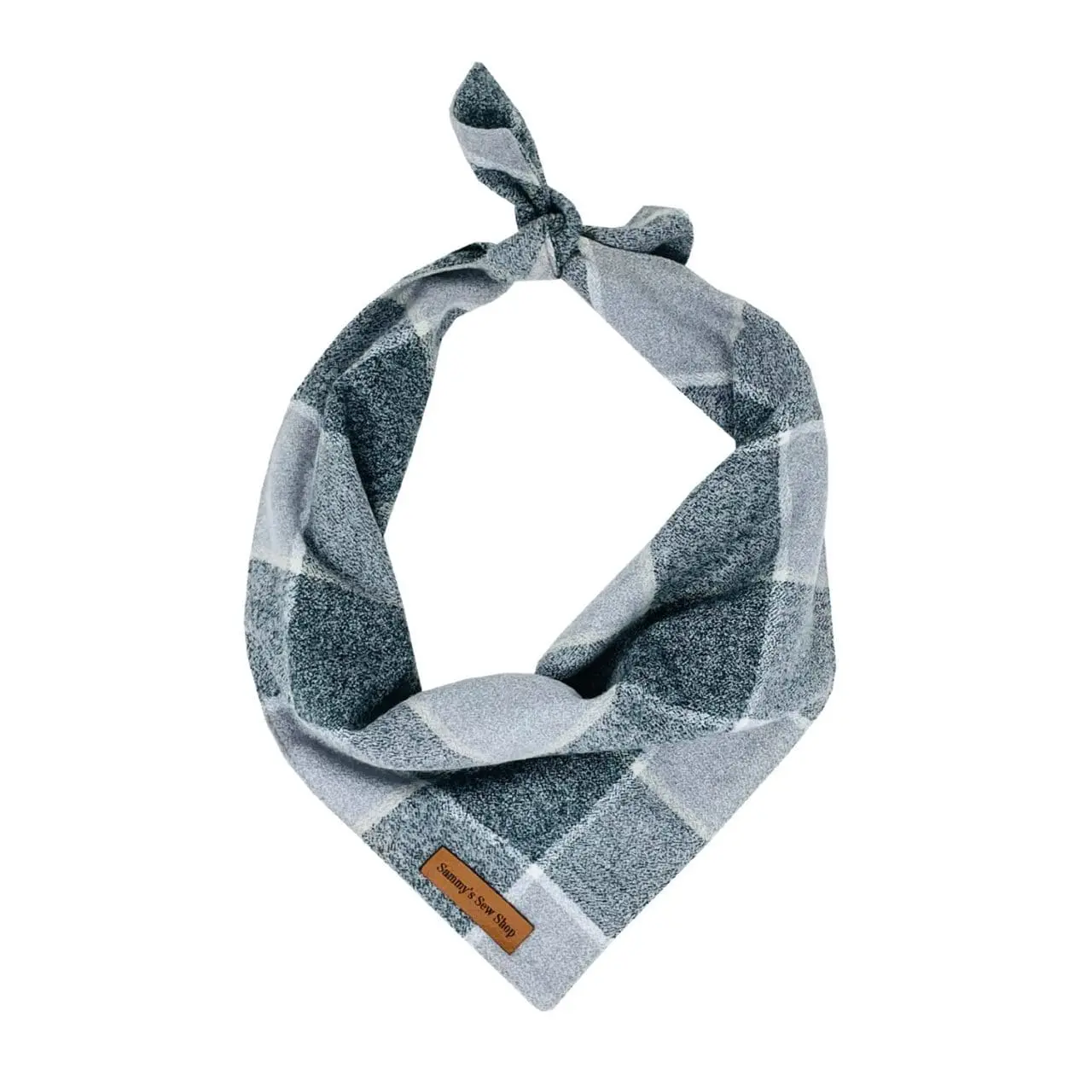 London Fog Bandana - Gray Checkered Pattern with Tie Closure & Logo, Soft Fabric, Ideal for Everyday Wear