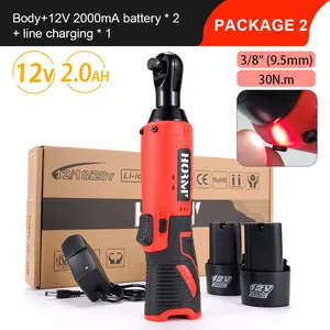 12V Electric Ratchet Wrench Set, Two Batteries One Charger EU Plug, 48n.m Torque, Automotive Tire Removal Tool, European Standard