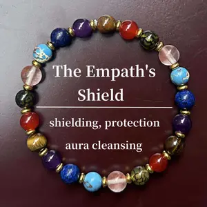 The Empath's Shield Bracelet Shielding Protection Aura Cleansing Healing Natural Crystal Stone Gemstone Gorgeous Energy Jewelry Souvenir Valentine Anniversary Love Girlfriend Boyfriend Christmas Halloween Birthday Gift New Year