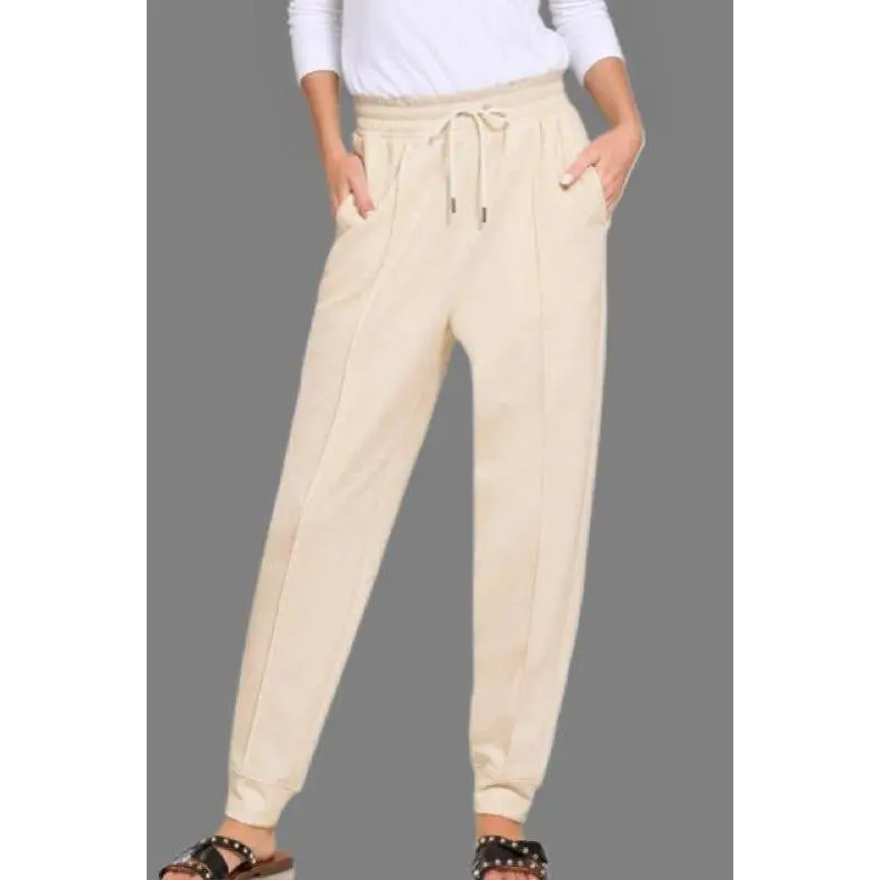 Drawstring Scuba Sweatpants with Pockets