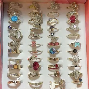 Elegant Collection of 24 Unique Rings with Various Stones and Designs for Women's Fashion Accessories