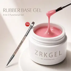 ZRKGEL Gift Rubber Base Gel Builder Gel for Nails, BIAB Nail Strengthener, Self Leveling Nude Pink Milky White Soak Off UV LED Gel