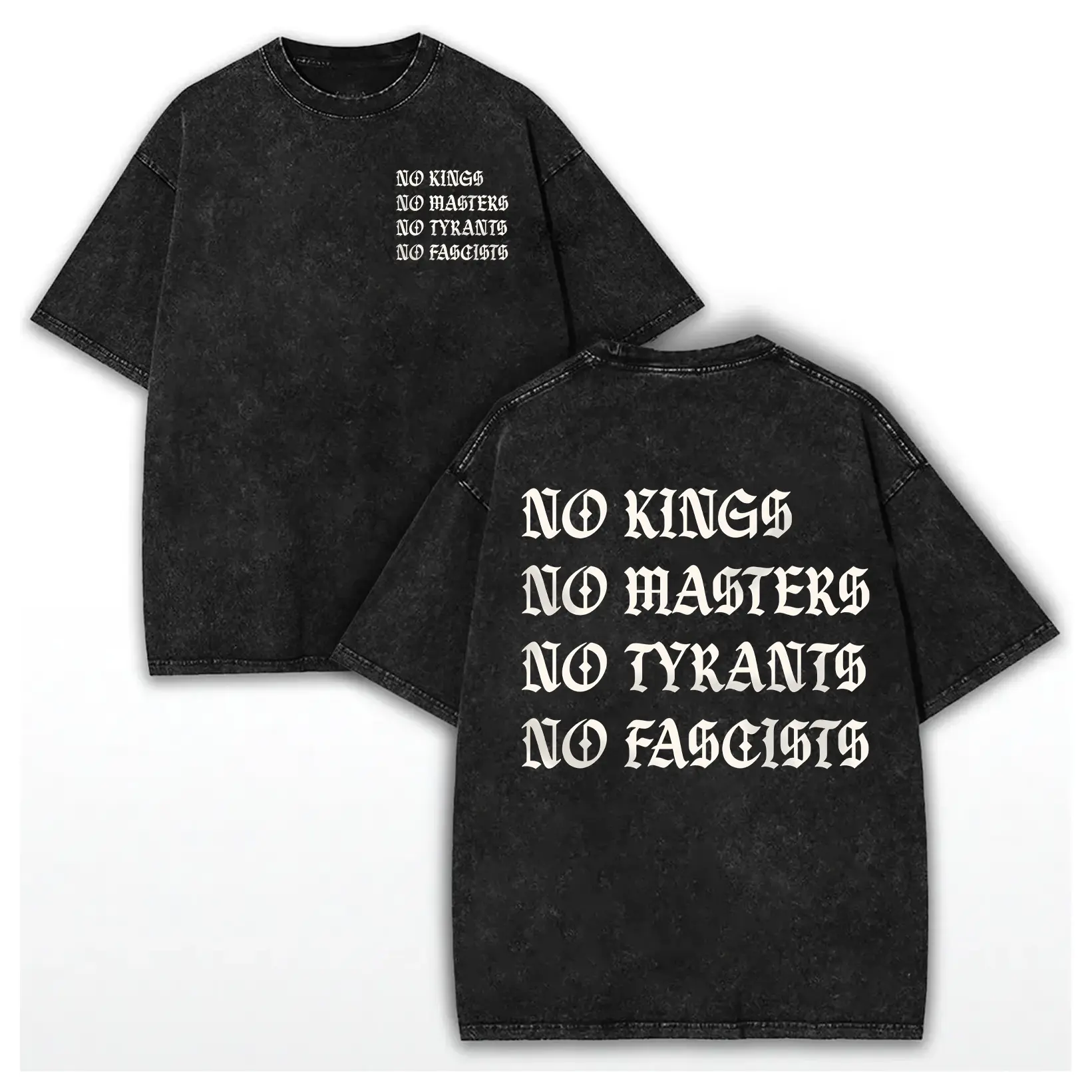 Unisex No Ice No KKK No Fascist USA  Vintage Washed Streetwear Tee Heavyweight Cotton Anti-Fascist Graphic T-shirt Social Justice Activism Apparel