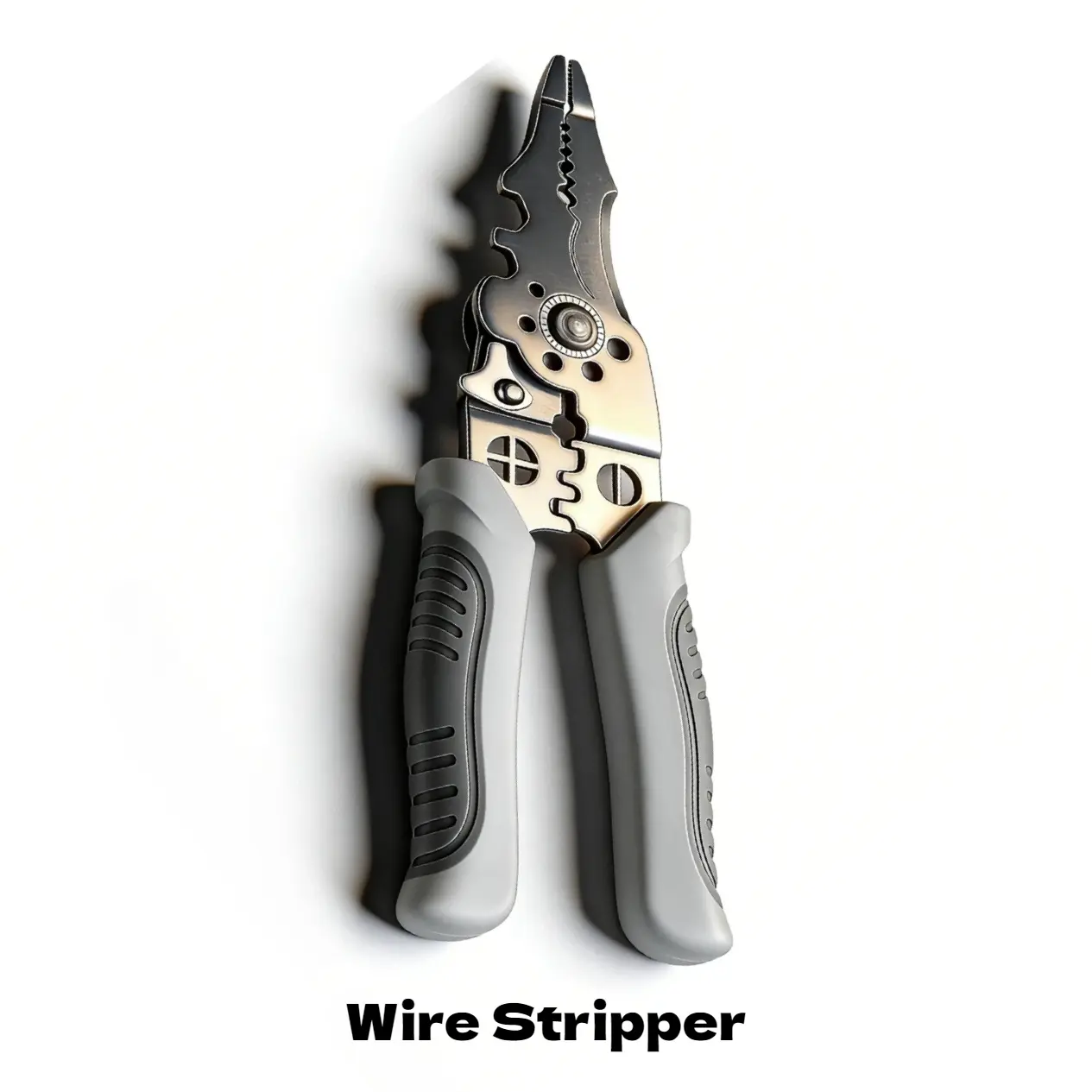 Tuosen Multifunctional Wire Stripper Crimper Tool - Professional High-Carbon Steel Electrical Hand Tool with Anti-Rust Coating, Multi-Spec Hole, PVC Handle, Wirecutters for Cable Cutting & Stripping (1PCS), Tools