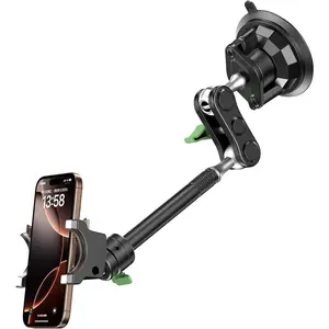 Car Phone Holder, Ultra-Durable Mteal Phone Holders for Your Car, 360 °   Rotation Cell Phone Car Mount for Windshield, Suction Cup Car Phone Mount for iPhone Samsung All Smartphone