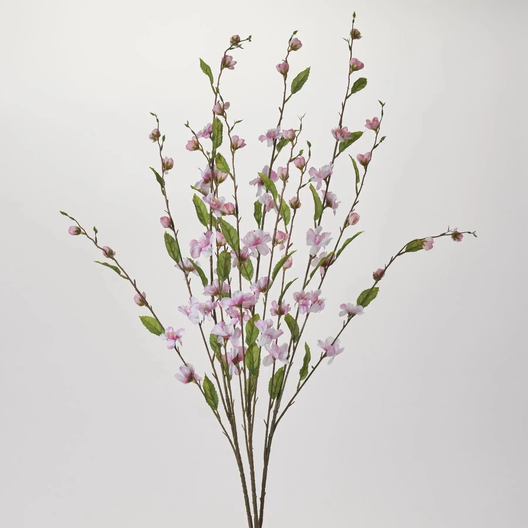 Light Pink Cherry Blossom Branch Single Long Stem Faux Floral Spray - 36"