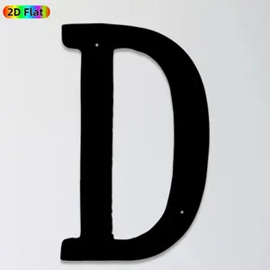 1pc Letter D Metal Wall Art, Bold Letter D Statue Mural, Ideal Gift for New Year, Christmas, Alphabet Decor Enthusiasts, Rust-Resistant Metal Wall Decor Wall Sculptures, Perfect for Living Room Wall & Garden Fence, Stylish Home Accent