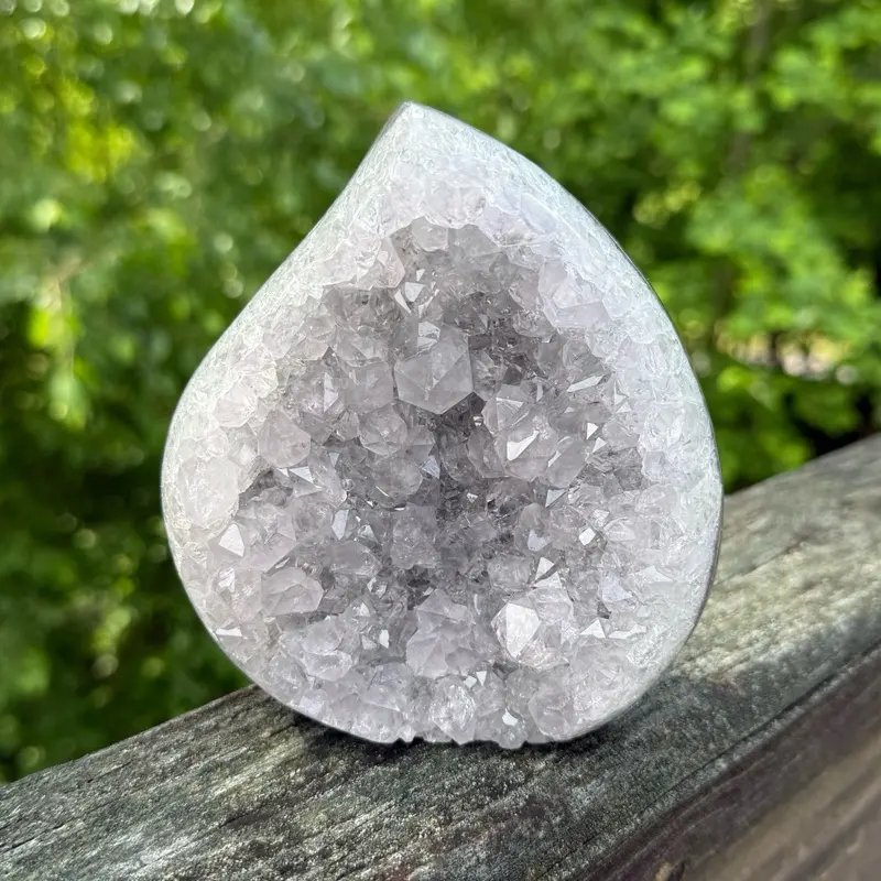 Amethyst Geode (A1) with Agate Layer - Natural Crystal Cluster Specimen