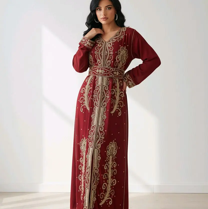 red and gold maxi dress Radiant Red & Gold Stripe Tiered Maxi Dress with Puff Sleeves – The  Dressing Room main image 1