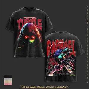Teenage Mutant Ninja Turtles Premium Cotton Washed T-Shirt Raph Inspired TMNT Fans Club T-Shirt, Character Image Comics Fans Shirt, Dark Superhero T-Shirt, Comic Book Fans T-Shirt, Superhero Graphic Tee.