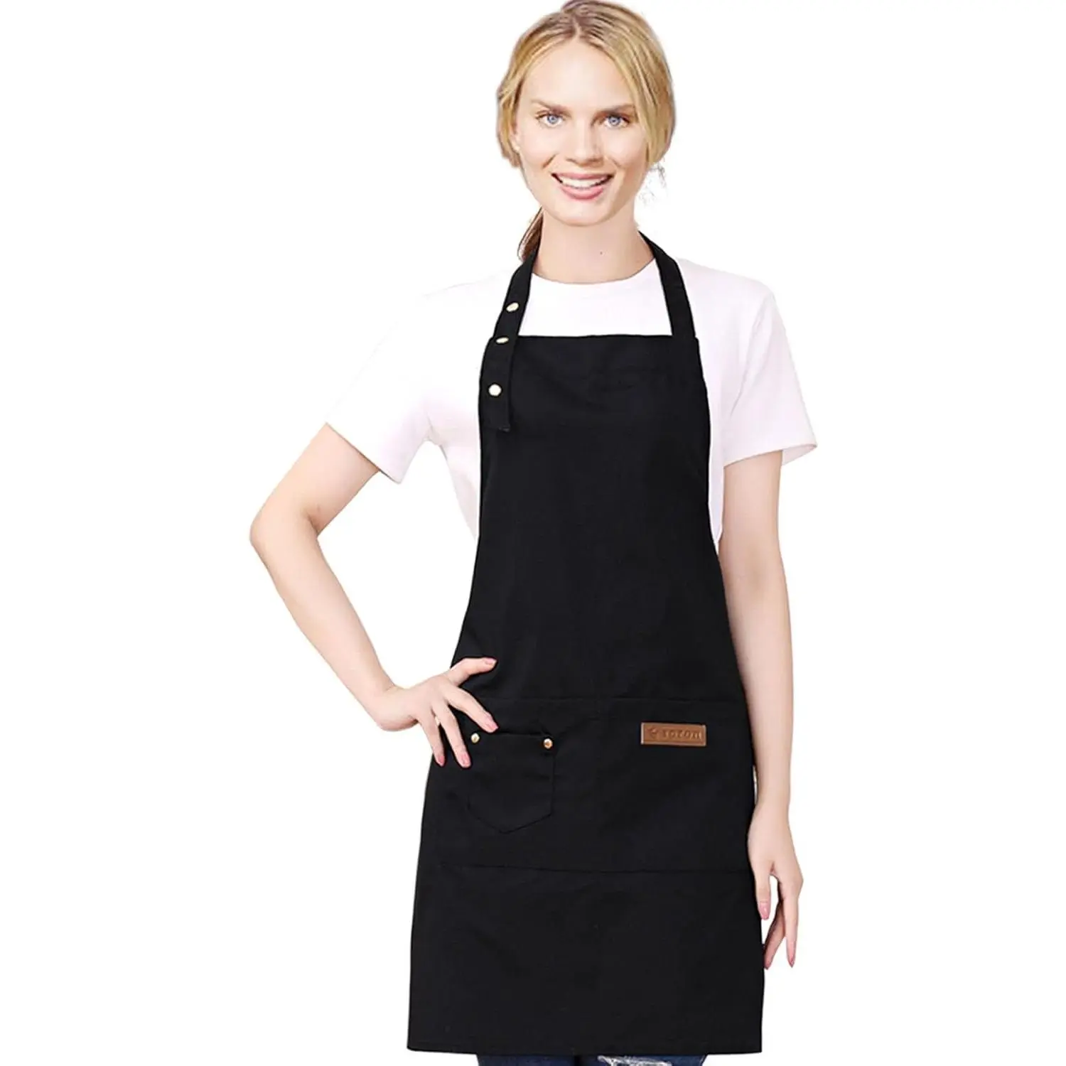 Kitchen Cooking Apron for Women Men with Big Pockets Canvas  Aprons for Server Pottery Painting Chef Apron