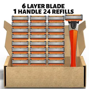 Men's manual shaver kit, blade material is safe and rust proof, Stainless Blades, easy to use and replace, high-quality material can be washed with water as a whole, classic men's shaving tool