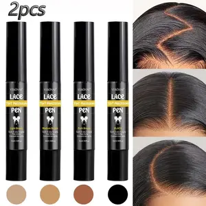 Veronni Lace Coloring Pens for Wigs, 2-Pack, 4 Colors, Waterproof, Natural Look, Easy Application, Perfect for Hairline and Lace Edges, Haircare, Hair Dye Pen