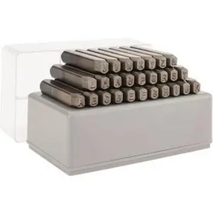 C.H. Hanson 27-Piece 3/16" Reverse Character Steel Stamp Set, Perfect for Letter Stamping (Office Stationery & Supplies for Labeling Tasks)