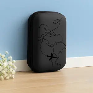 Flight Path Pattern Eva Hard Case Storage Box, Essential Office & Travel Organizer, Durable Mesh Pocket Design, Portable Accessories Holder
