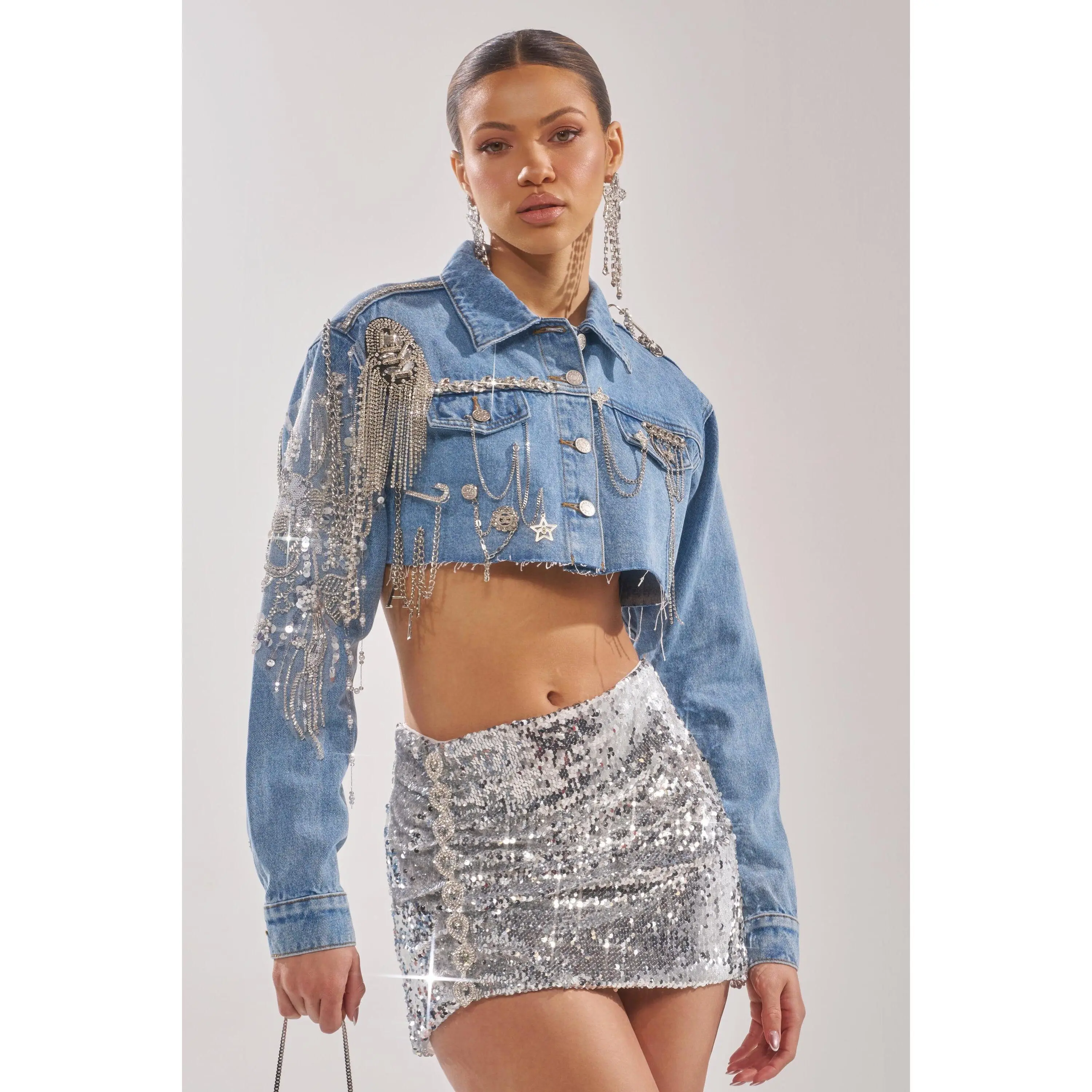 PIPER EMBELLISHED DENIM JACKET