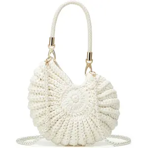 Crochet Tote Bag Seashell Purse for Women Boho Shell Handbag Crossbody  Bag Summer Beach Clutch Hobo Handbag