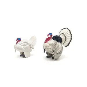 Unique Turkey Figurine, Solid Plastic Animal Model, Perfect Home Office Desk Decoration, No Power Needed, Detailed Texture Design