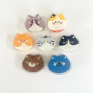 7 Pcs Cute Cartoon Cat Print Paper Clips, Binder Clips, for School, Office, Documents