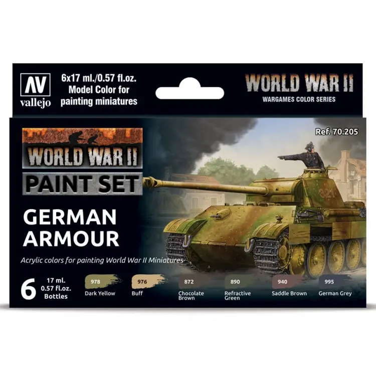 212 MAIN World War 2 German Armour Acrylic Paint Set - For Model, Scale Miniatures, Painting, Office & School Educational Stationery Supplies