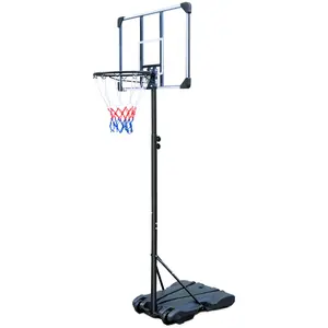 [Fahuac] Portable Basketball Hoop Height Adjustable 5.8-7ft - 28x18in PE Backboard, 45mm Steel Tube, Water/Sand Fillable Base, Indoor Outdoor for Kids Youth.