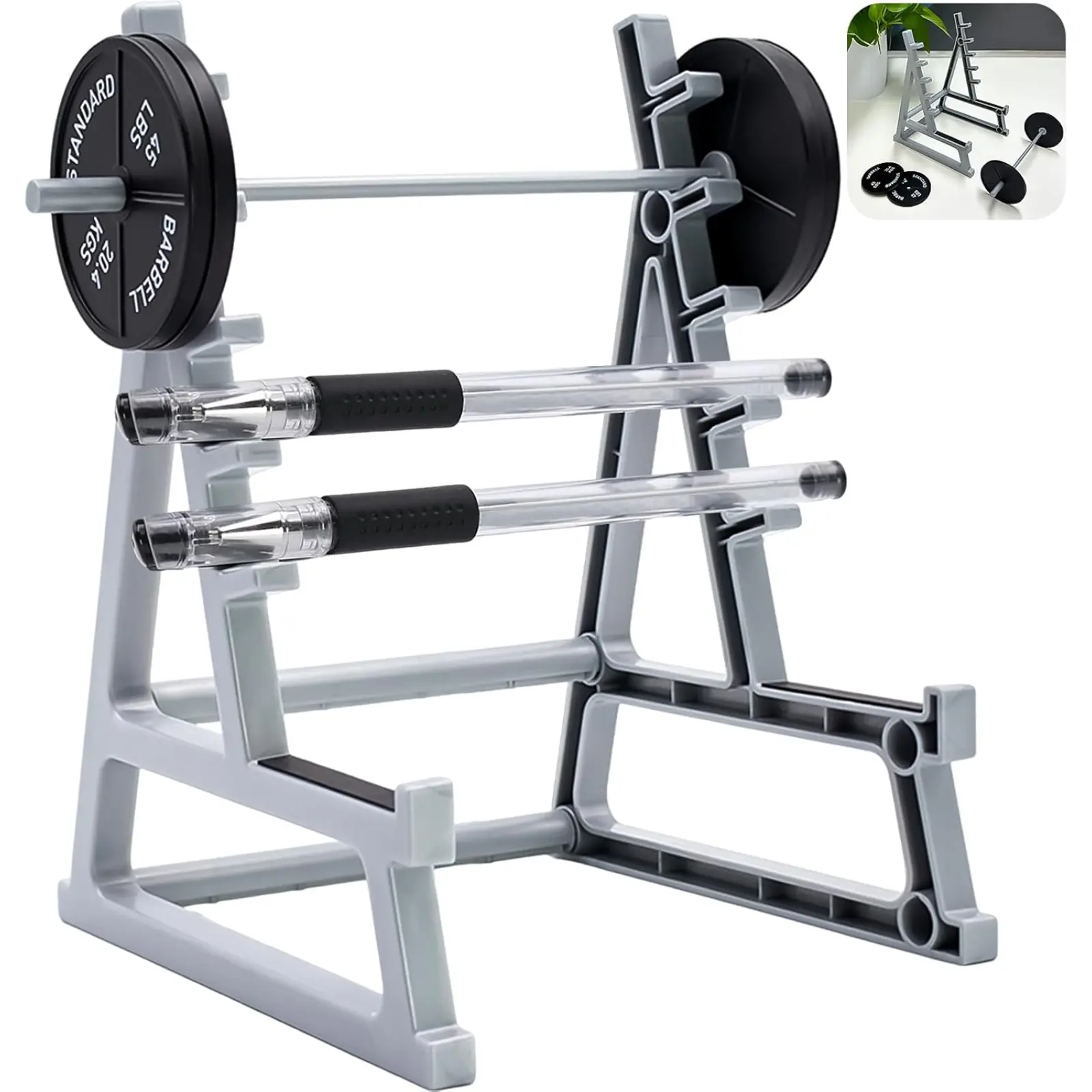 Squat Rack Pen Holder for Desk Gym-themed Unique Shape Office Stationery Organizer Mini Weight Racks Pencil Holder for Fitness Weightlifting Lovers