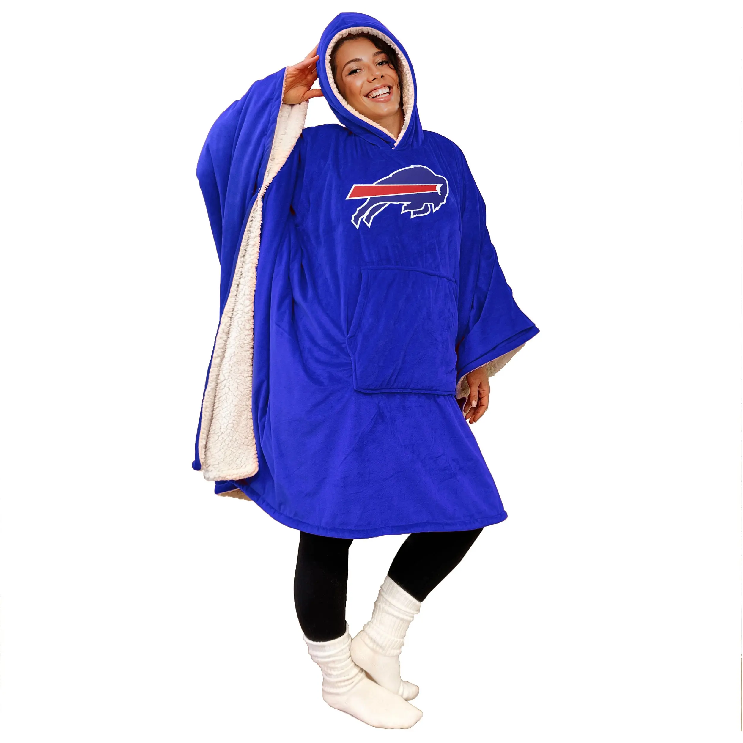 Team Color Bloncho w/Sherpa Inside Fan Cape