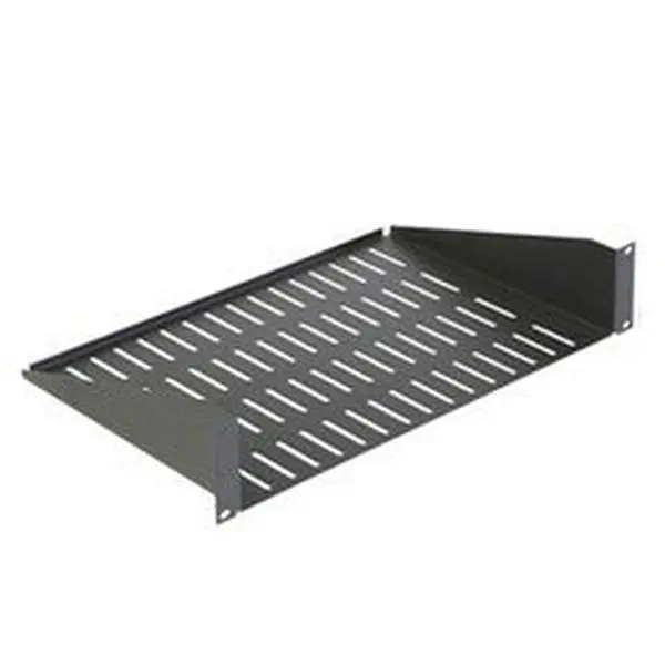 CableWholesale 61S1-22102 2U Vent-Equipped Rack Mount Storage System Shelf - Low-Cost Light-Duty 25 lbs Capacity Holder for Home Supplies Organization