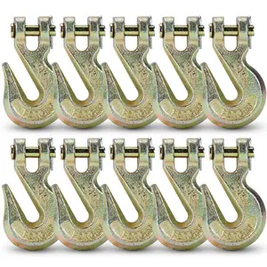 G70 5/16 Chain Hook Heavy Duty Clevis Grab Hook for 5/16 Inch Grade 70 Chain - for Trailer  Transport Yellow Chromate Finish (4Pack)