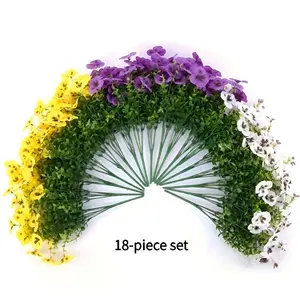 18-Piece Simulation Three-Color Eucalyptus Set, Realistic Artificial Decorative Plant Decorations, Perfect for Home & Office Decoration