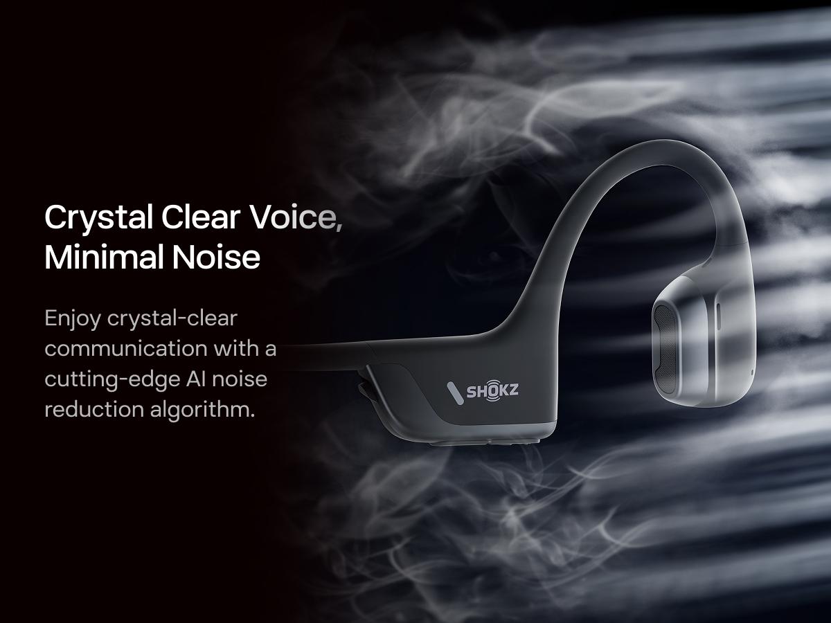 SHOKZ OpenRun Pro 2 - Open-Ear, Bone Conduction Sport Headphones - Sweat Resistant, Workout Headphones with Deep Bass and Smart Mic