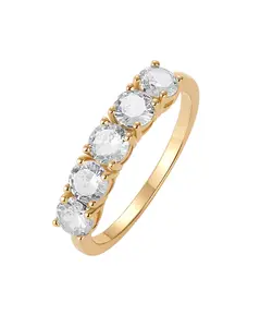 PAVOI 14K Gold Plated Premium Cubic Zirconia Engagement Ring for Women - Promise Eternity Ring Jewelry