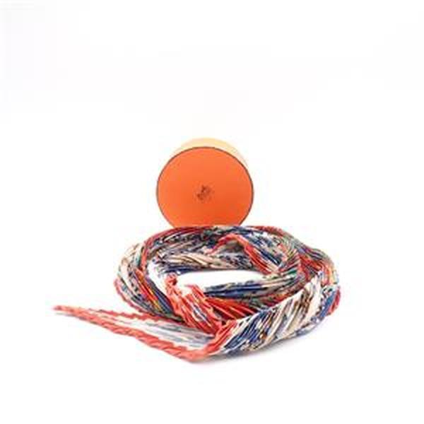 Pre-owned Hermes Red Triangle Silk Scarf T ZY0000269604