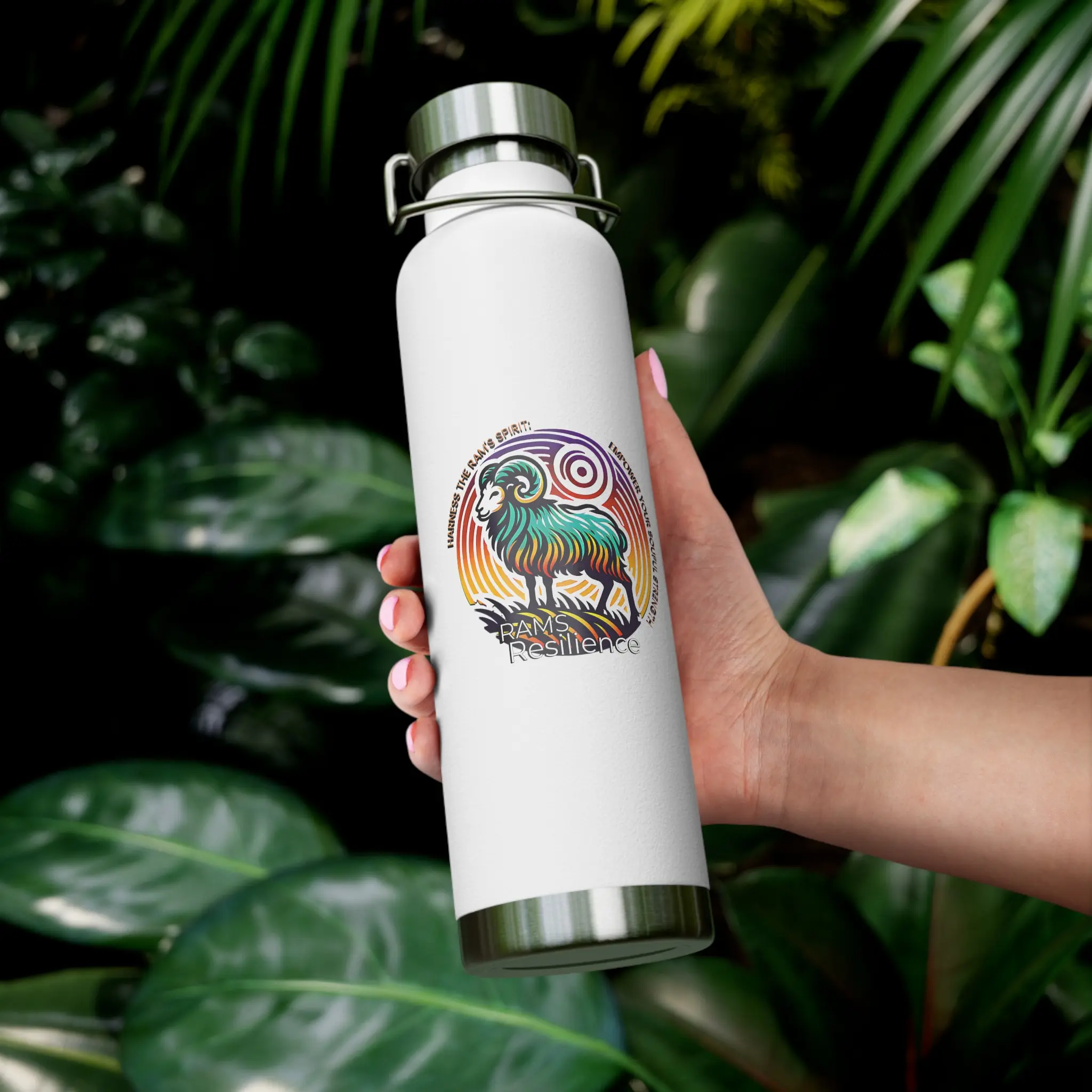 Resilience Copper Vacuum Insulated Water Bottle, Eco-Friendly Travel Mug, Gym Hydration, Motivational Gift, Sustainable Beverage Container