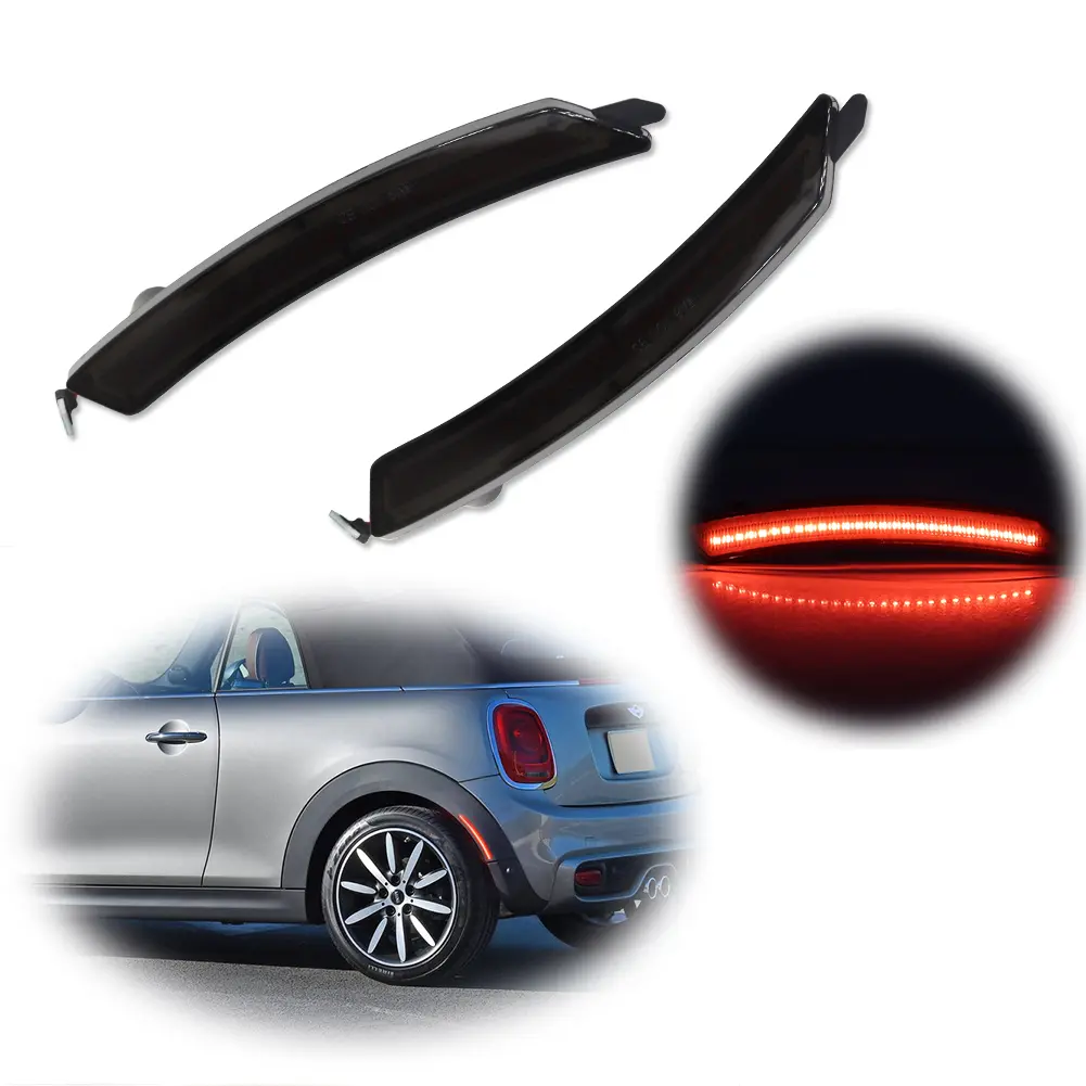2pcs For 2007 2008 2009 2010 2011 2012 2013 2014 2015 2016 Mini Cooper Smoked Rear Red LED Turn Signal Side Marker lamps Lights,  Replace OEM 63132751333, 63132751334