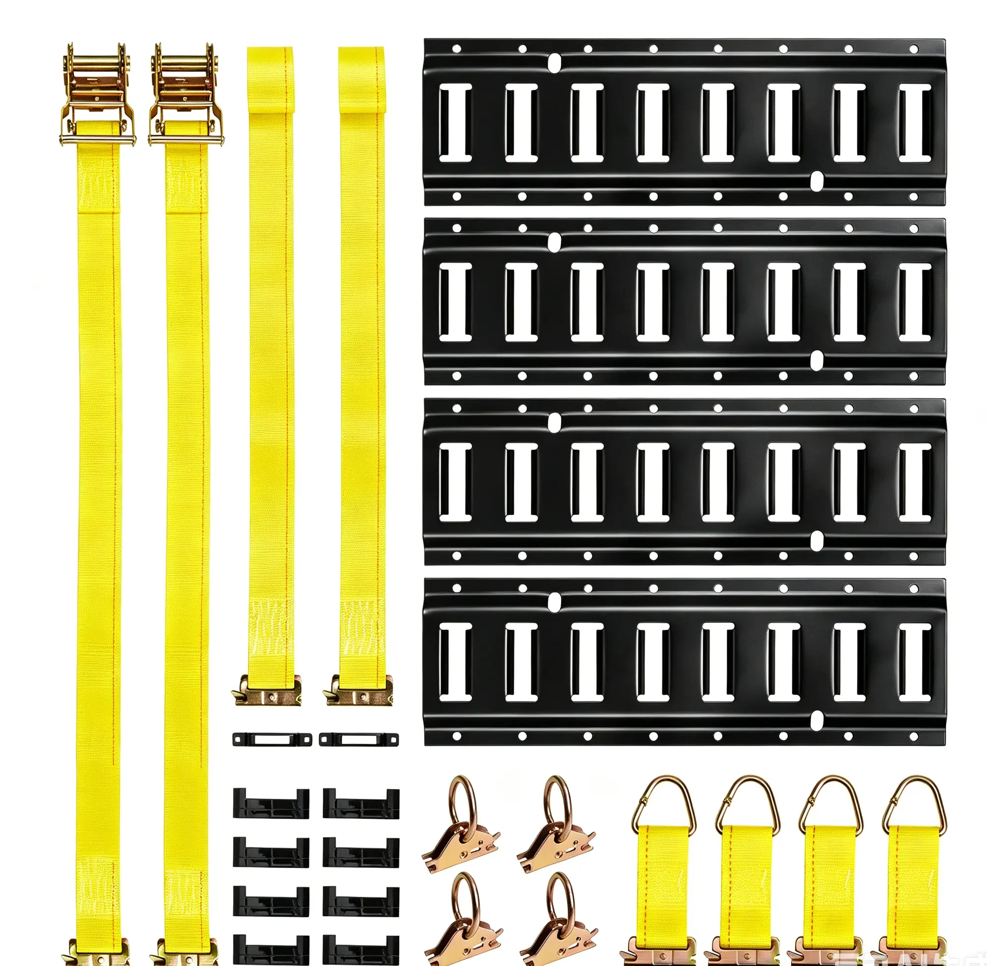 Heavy Duty E-Track Tie Down Rail Kit 21pcs - Cargo Tie Down System for Van Truck Trailer Garage