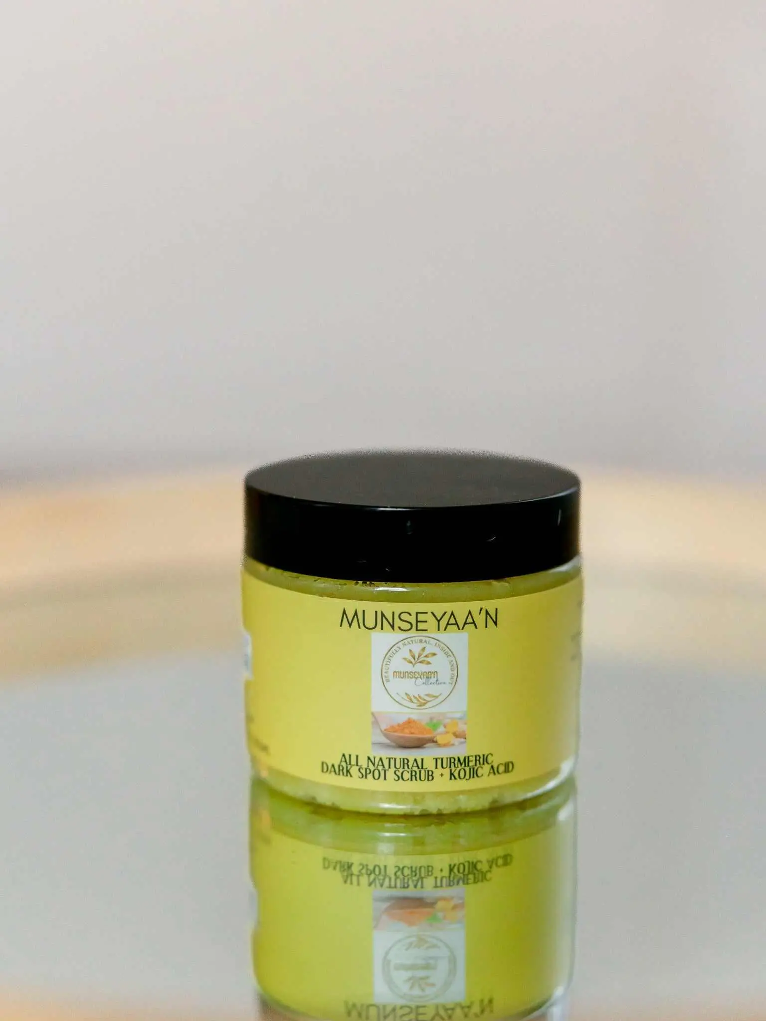Organic Turmeric Body Scrub for Dark Spots, Cosmetic Body Care Product with Cleansing, Antibacterial Properties