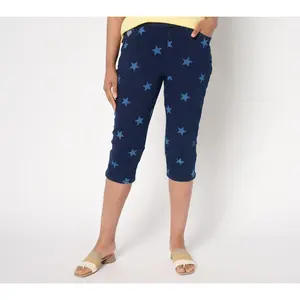 Quacker Factory DreamJeannes Star Spangled 19" Capri Pants