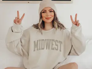 [Sale Up To 55%] - Midwest Sweatshirt, Retro Sweatshirt, Vintage Sweatshirt, Vacation Sweatshirt, Trendy Sweatshirt, Varsity Crewneck, Oversized Aesthetic