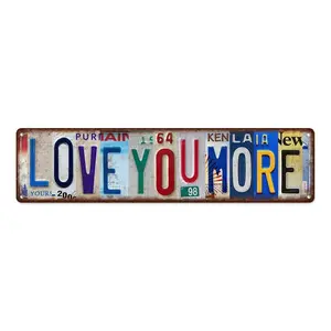 Vintage Love You More Wall Decor Street Signs Home Bar Coffee Metal Aluminium Signs 16 x 4 Inches Gift