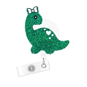 Cartoon Dinosaur Design Badge Holder, 1 Count Portable Badge Reels Retractable ID Badge Holder for Nurse, Doctor, Student, Worker and Volunteer, Medical Badge Holder