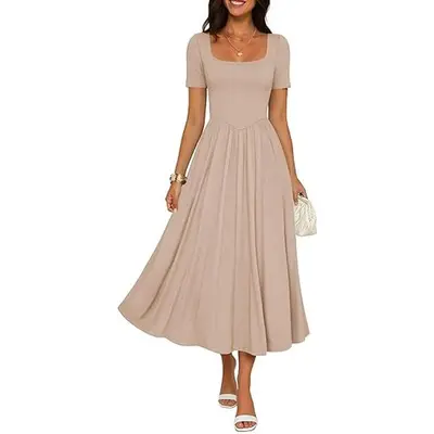 knee length dresses for ladies Midi Shirtdress - Lake Blue Linen
