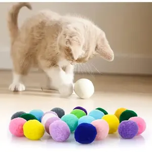 20pcs Soft Plush Balls for Cats, Kitten, Lightweight Interactive Toys, Multicolor Cat Training & Play, Durable Non-Toxic Material, Pet Supplies