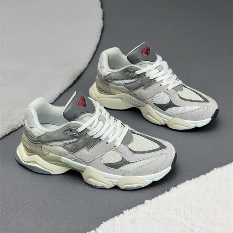 adidas gazelle silver green womens Les Hommes Grey Chunky Sole Leather Sneakers 45 / Grey main image 0