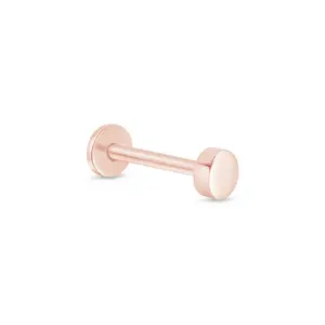 Gold Disc Flat Back Stud in Solid 14k Rose Gold