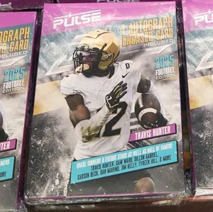 Pulse 2025 Football Edition - One Encased Autographed Card Featuring Travis Hunter - Includes Hall of Famers & Stars